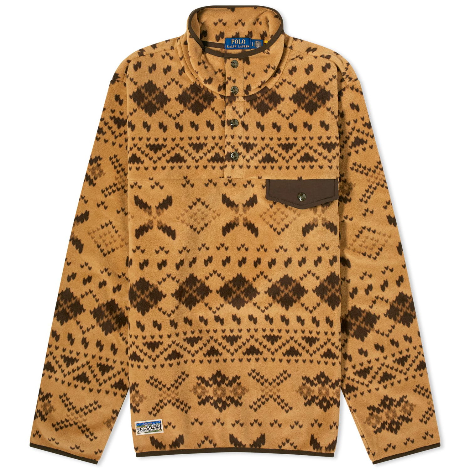 Mikina Polo by Ralph Lauren High Pile Fleece Lodge "Fair Isle" Oranžová | 710928313001, 0