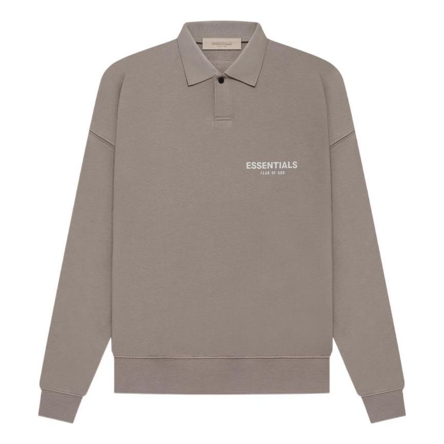 Mikina Fear of God Essentials Long Sleeve Polo Hnedá | FOG-SS22-889, 0