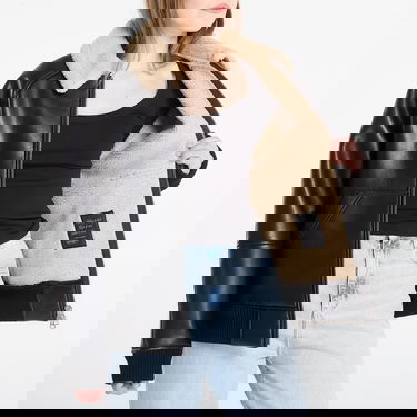 Bomber bunda Carhartt WIP Shepton Faux Leather Sherpa Collar Jacket Čierna | I035974.1LMXX, 3