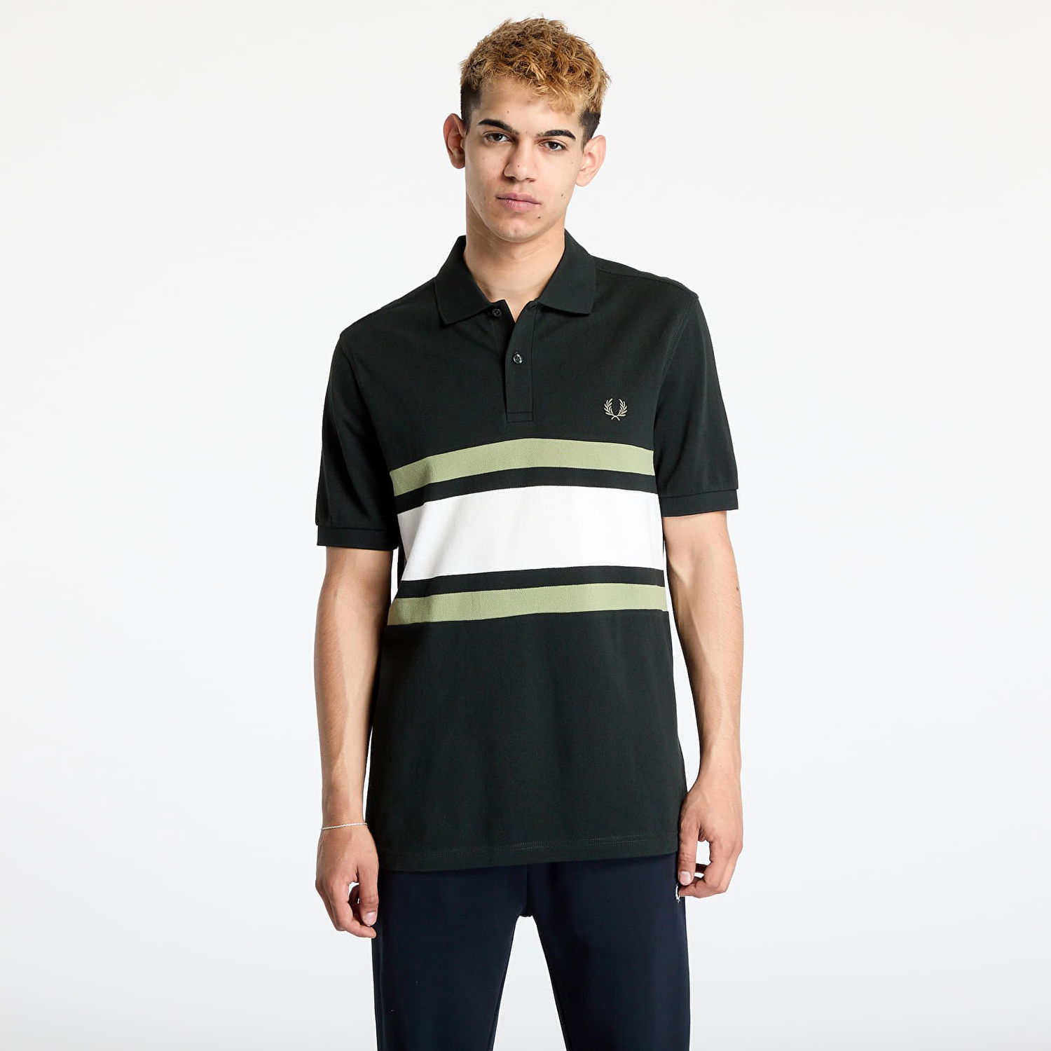 Polo tričko Fred Perry Fred Perry Panelled Polo Shirt Čierna | M9903 Q20, 0