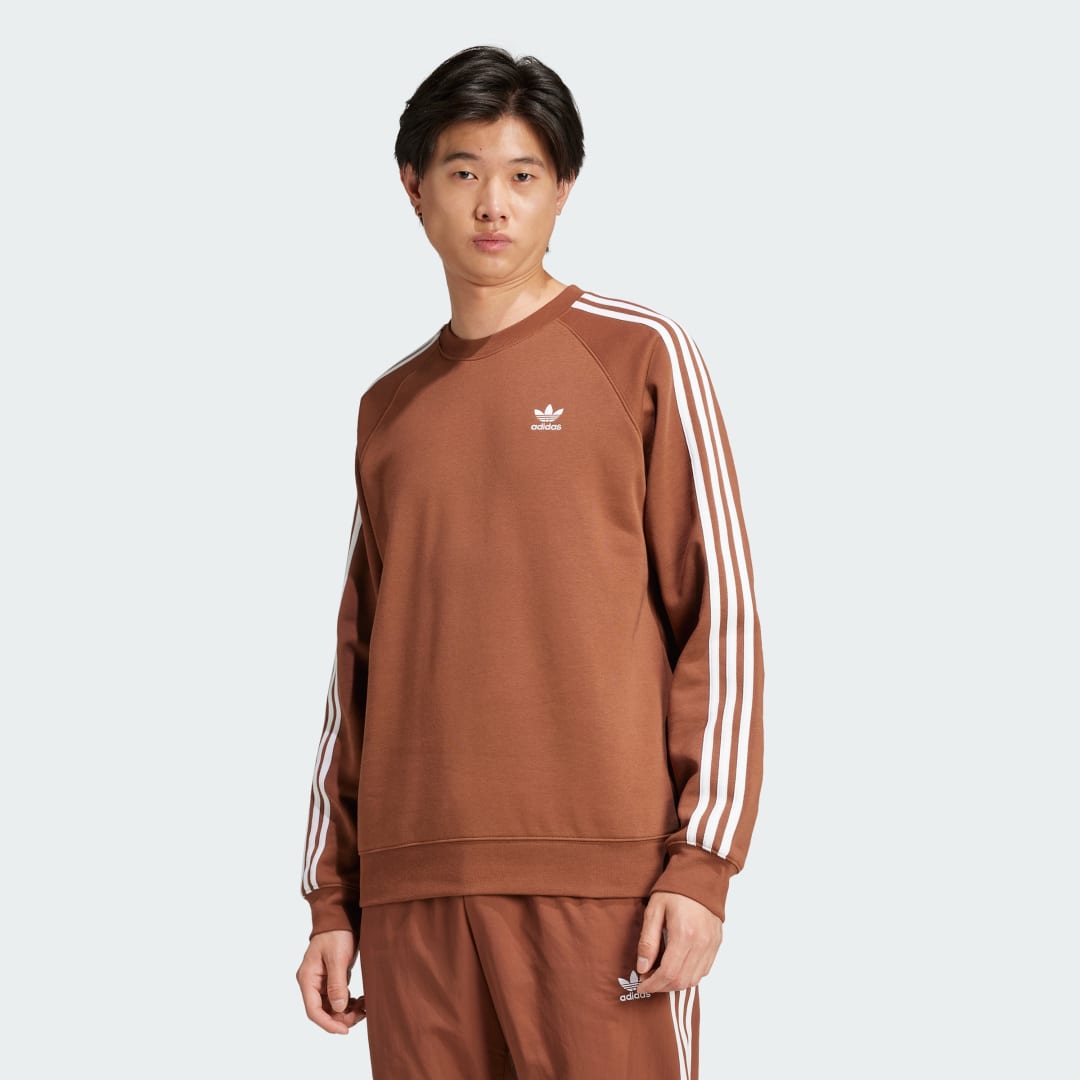 Mikina adidas Performance Adicolor Classics 3-Stripes Crew Sweatshirt Hnedá | IY9914, 0