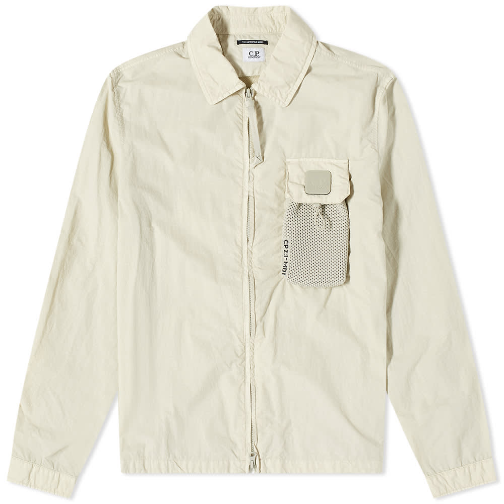 Bunda C.P. Company Metropolis Tech Patch Zip Overshirt Béžová | 13CMOS129A-005991G-118, 0
