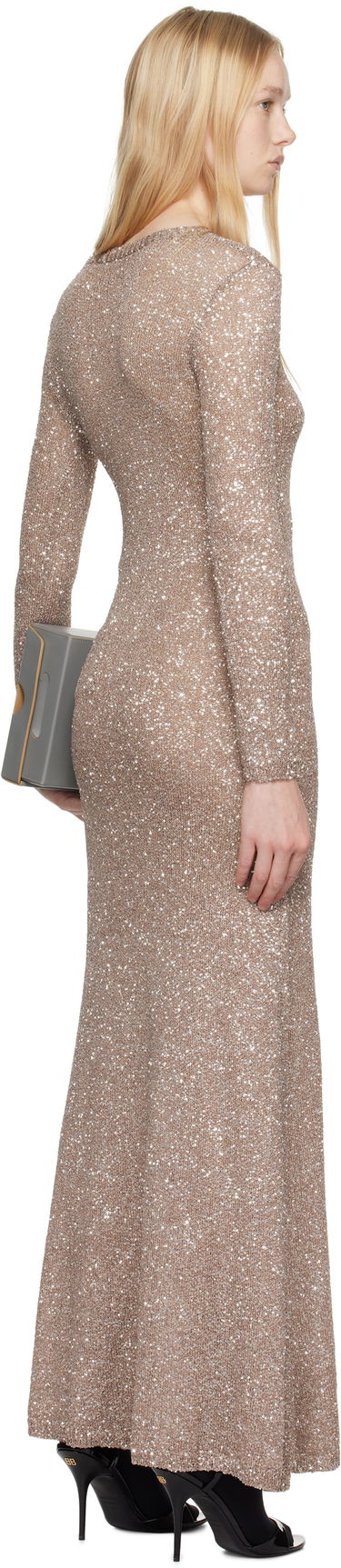 Šaty Balenciaga Balenciaga Sequin Maxi Dress Béžová | 818990 T7196, 2