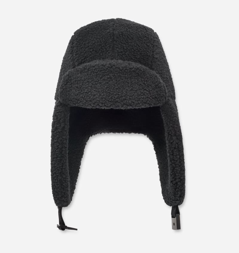 Black Polyester Trapper Hat