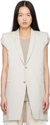 Rick Owens Hollywood Dirt Tailored Sleeveless Denim Blazer
