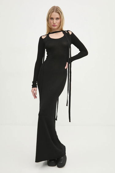 Šaty Y/PROJECT Multiscarf Long Sleeve Maxi Dress Čierna | 106DR008, 0