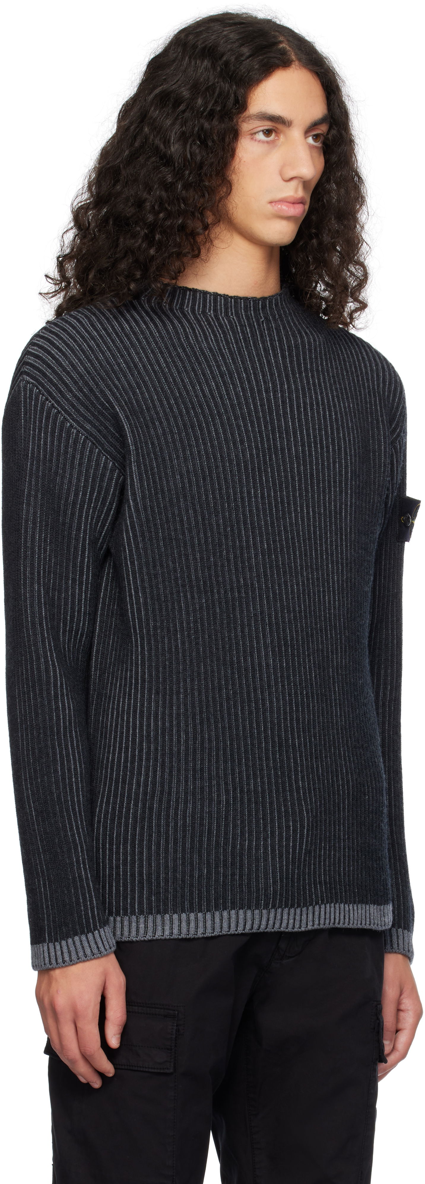 Sveter Stone Island Vanisé Full Rib RWS Wool Sweater by Stone Island Čierna | 8115532C1, 1