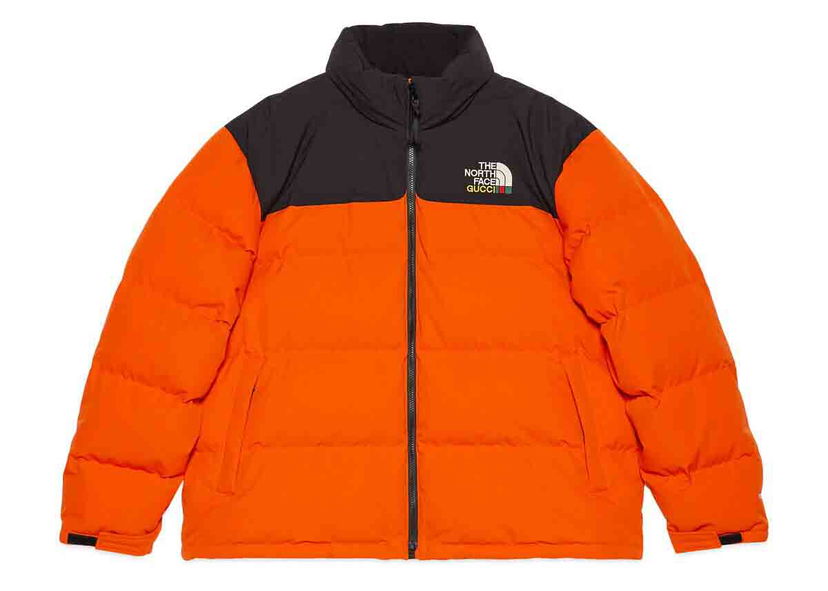 Prešívaná bunda Gucci The North Face x Down Jacket Black/Orange Oranžová | ‎663757 XAADP 6172
