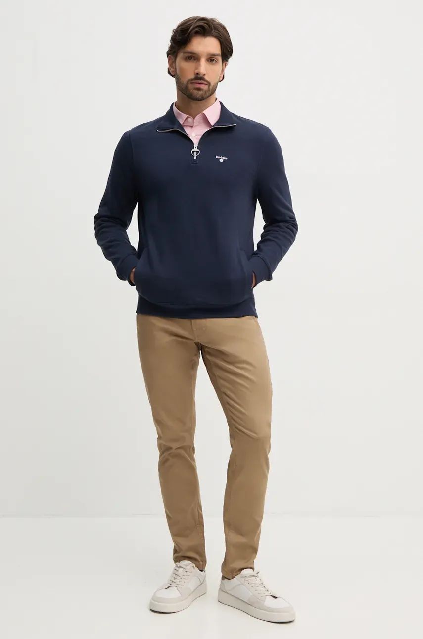 Mikina Barbour Half Zip Sweatshirt Navy | MOL0642, 1