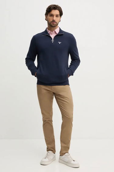 Mikina Barbour Half Zip Sweatshirt Navy | MOL0642, 1