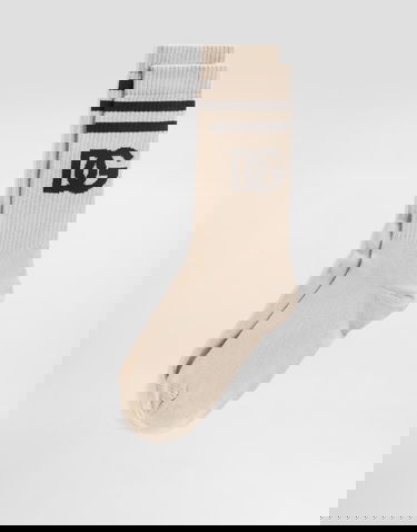 Ponožky Dolce & Gabbana Dolce & Gabbana DG Logo Jacquard Socks Béžová | GXS80TJFMLAM9477, 1