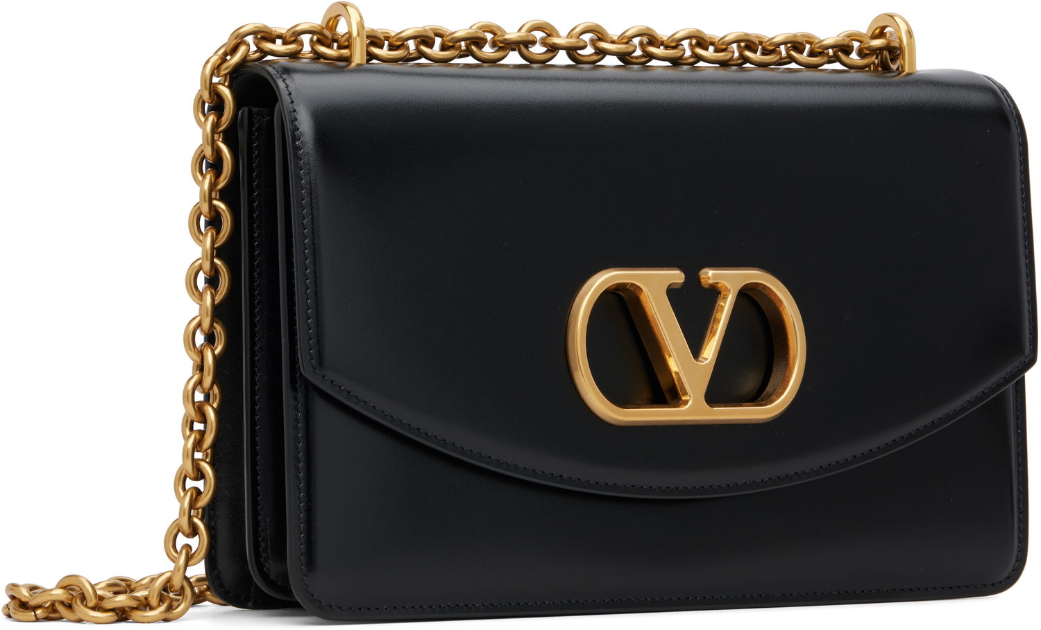 Taška cez rameno Valentino Valentino Garavani Logo Calfskin Shoulder Bag Čierna | 7Y2B0R16GCB, 1