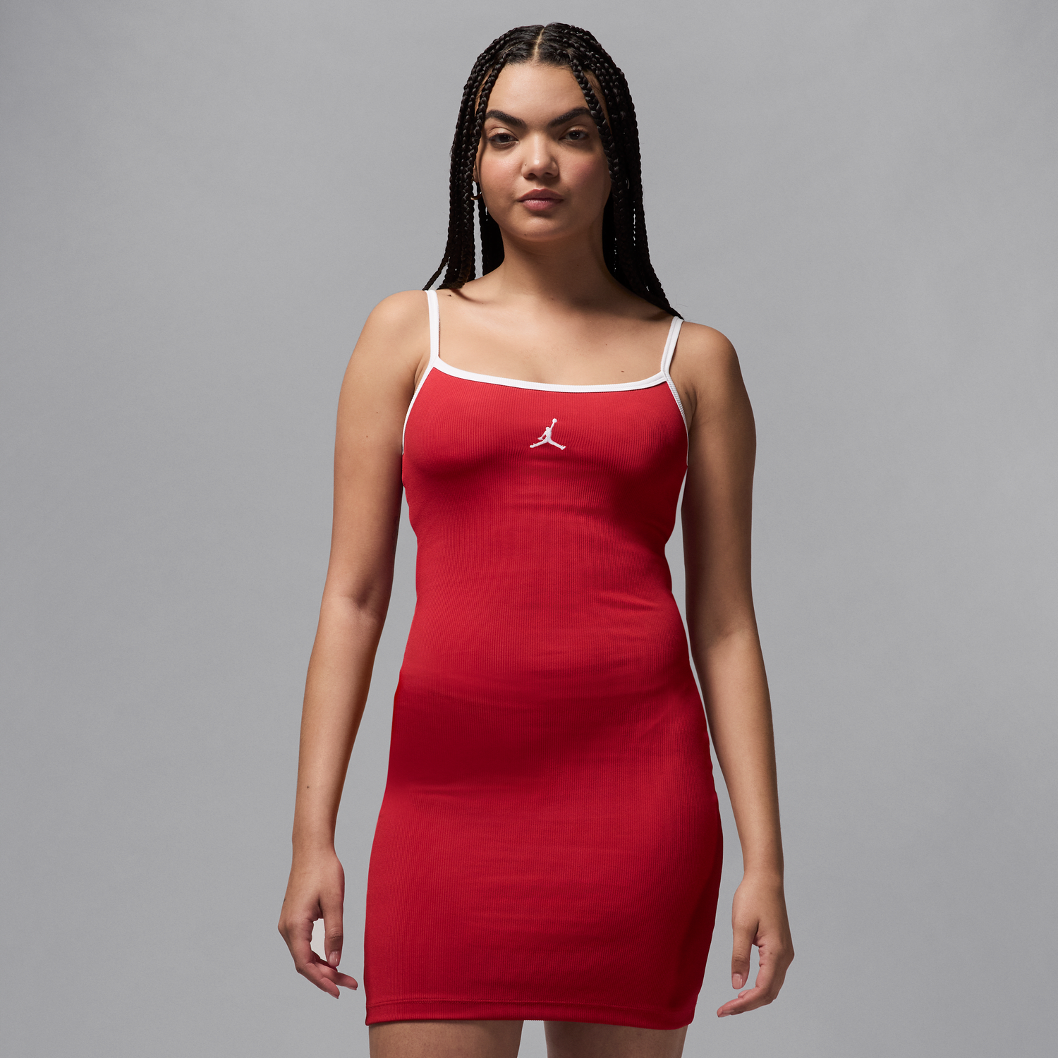 Šaty Jordan Jordan Women's Fitted Ribbed Dress Červená | HJ0062-636, 0