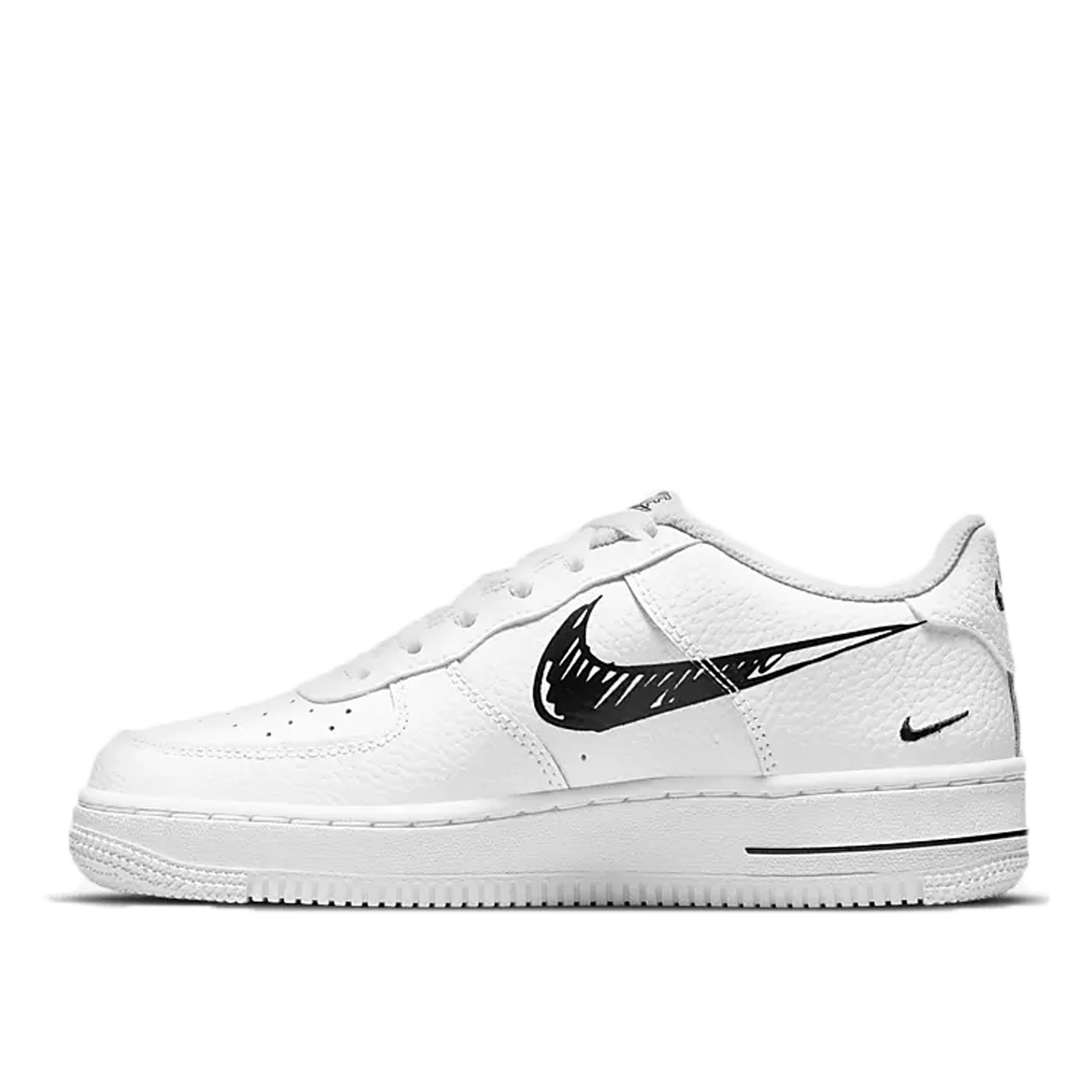 Tenisky a topánky Nike Air Force 1 Sketch Black Swoosh GS Biela | DM3177-100, 1