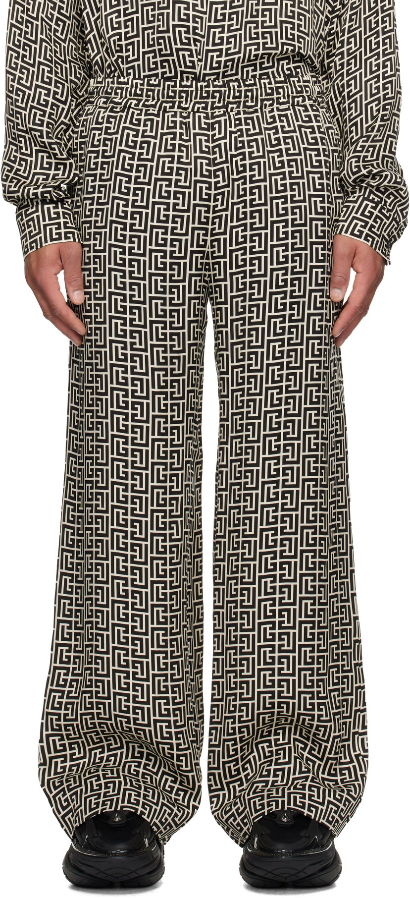 Nohavice Balmain Monogrammed Flowing Trousers Rôznofarebný | FH1PQ347VI36