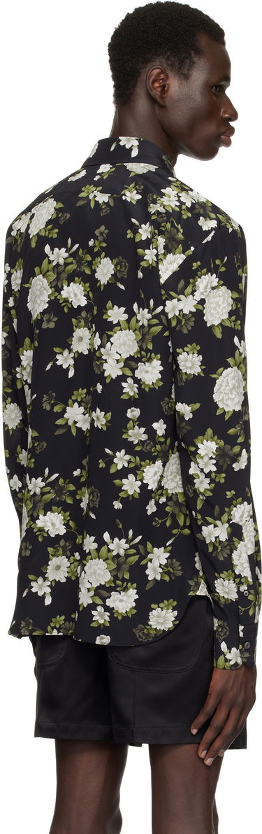 Košeľa Tom Ford Tom Ford Crepe De Chine Floral Print Fluid Fit Shirt Čierna | HRO003-FMS043S25, 2