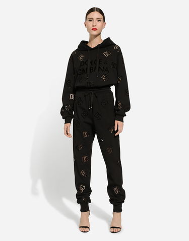 Mikina Dolce & Gabbana Jersey Hoodie With Cut-out And Dg Logo Čierna | F9P36ZGDB9TN0000, 1