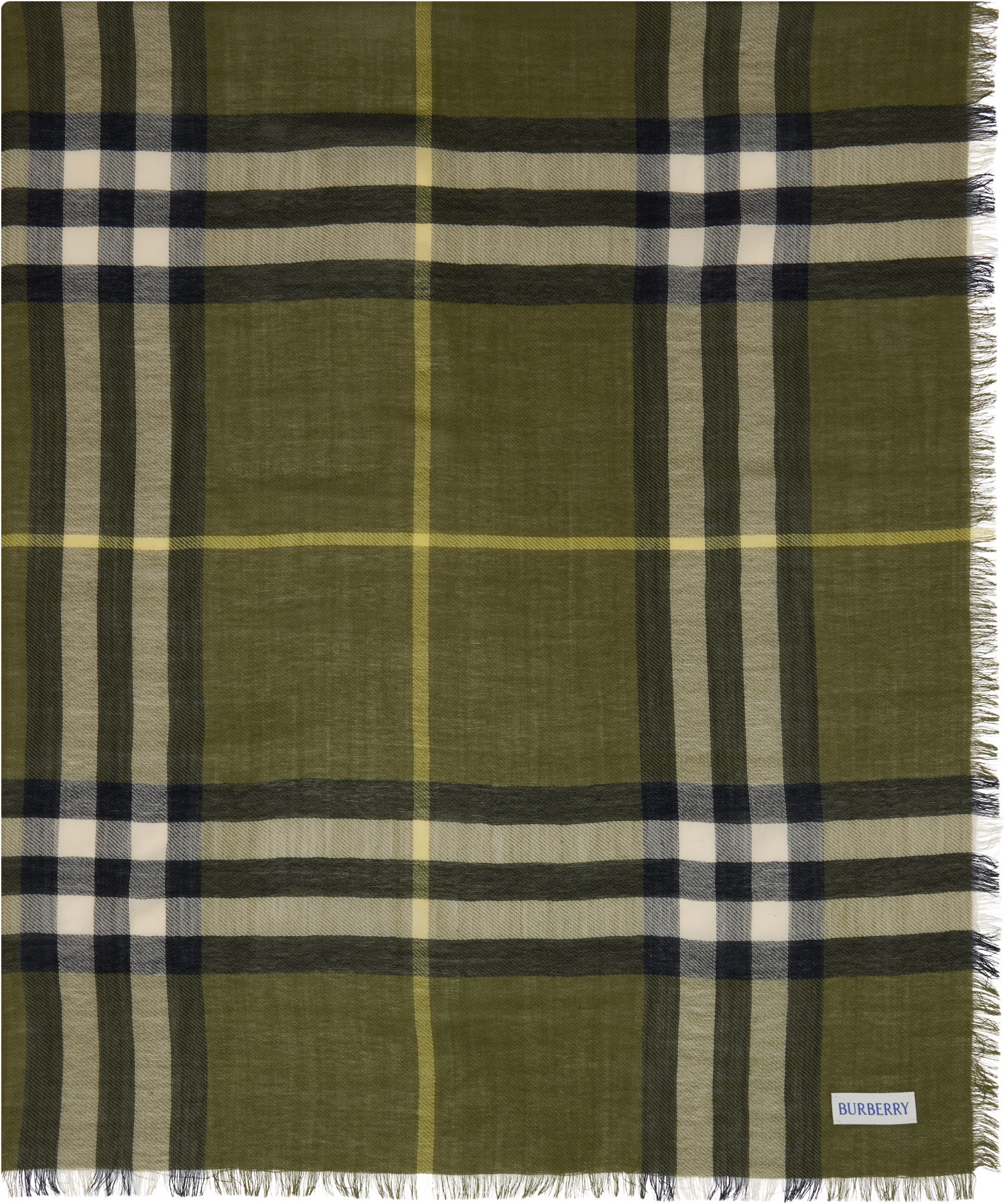 Šál Burberry Burberry Wide Check Wool Scarf Zelené | 8112491, 0