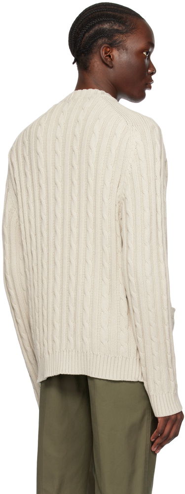 Sveter Helmut Lang Helmut Lang Cable Knit Cardigan Béžová | N04HM704, 2