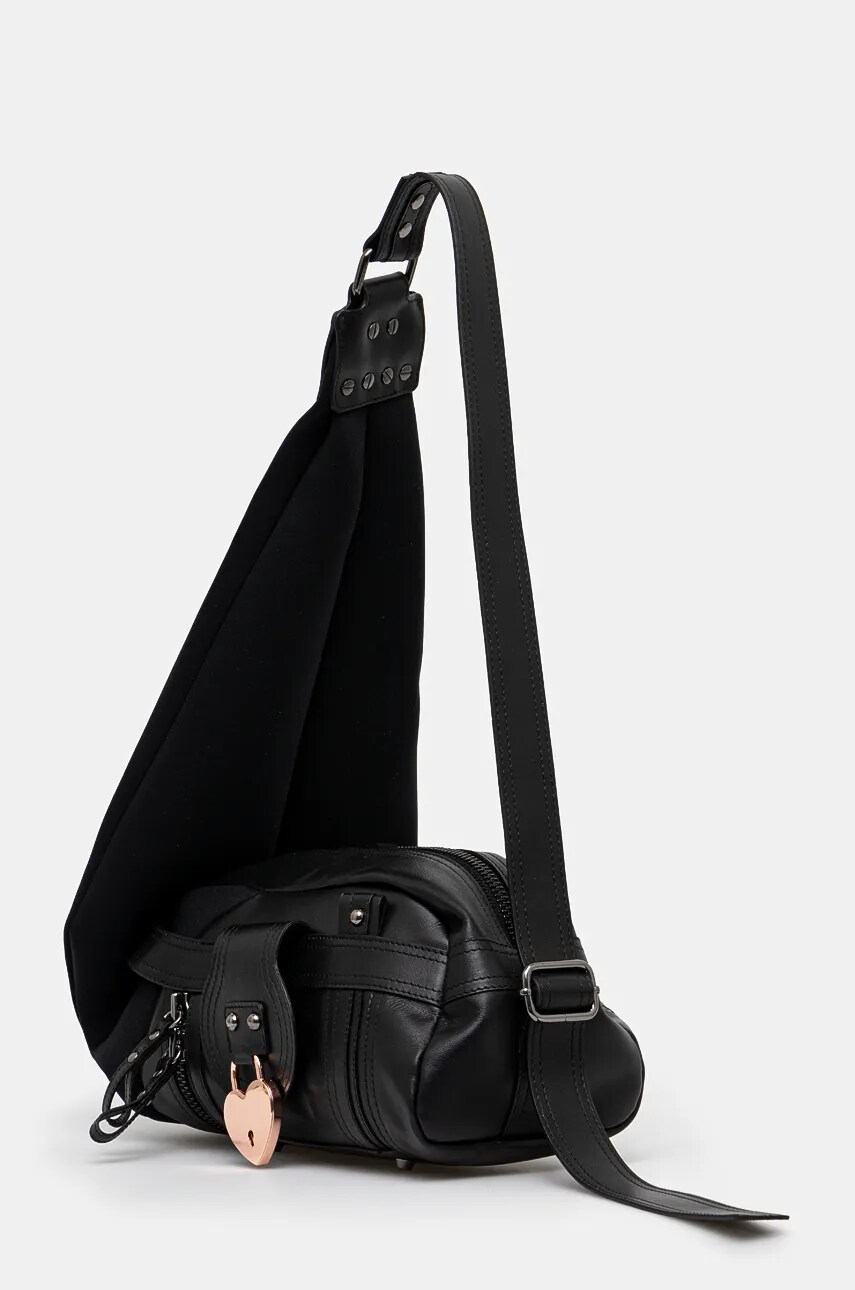 Kabelka Ottolinger Ottolinger Mini Neoprene Leather Heart Lock Bag Čierna | 2227210299, 1