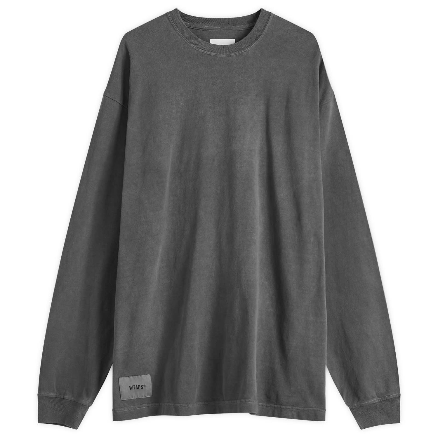 Tričko WTAPS 09 Garment Dyed Long Sleeve Back Logo T-Shirt Šedá | 242ATDT-CSM09-BLK, 0