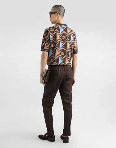 Polo tričko Dolce & Gabbana Dolce & Gabbana Cotton-Jacquard Piqué Polo Shirt Hnedá | GXZ89TJBCHBM9495, 2