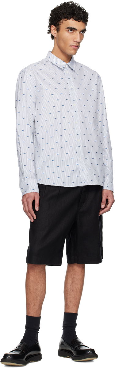Košeľa MAISON KITSUNÉ Maison Kitsuné Profile Fox Casual Striped Shirt Biela | MM00408WC5046, 3