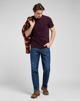 Tričko Lee Slim Ultimate Pocket Tee XXL Vínová | 112370495, 1