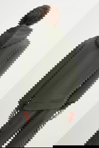 Mikina Carhartt WIP Plain Hooded Script Embroidery Sweatshirt with Kangaroo Pocket Zelené | I035392.3CDXX, 2