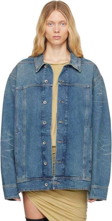 Bunda Rick Owens Rick Owens DRKSHDW Hollywood Jumbo Worker Denim Jacket Modrá | DS01E3706 DWB, 0