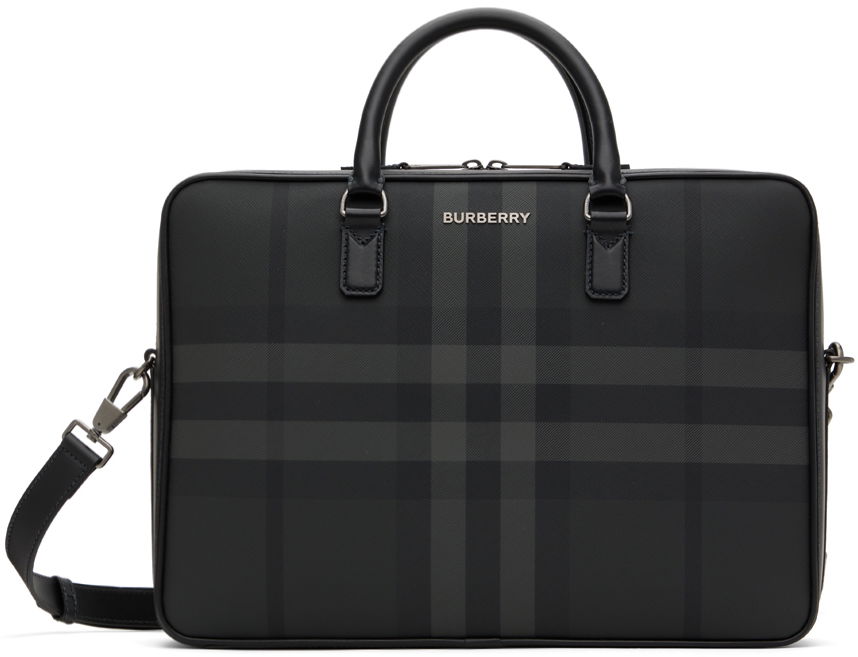 Batohy a tašky Burberry Gray Ainsworth Briefcase Čierna | 8065338, 0