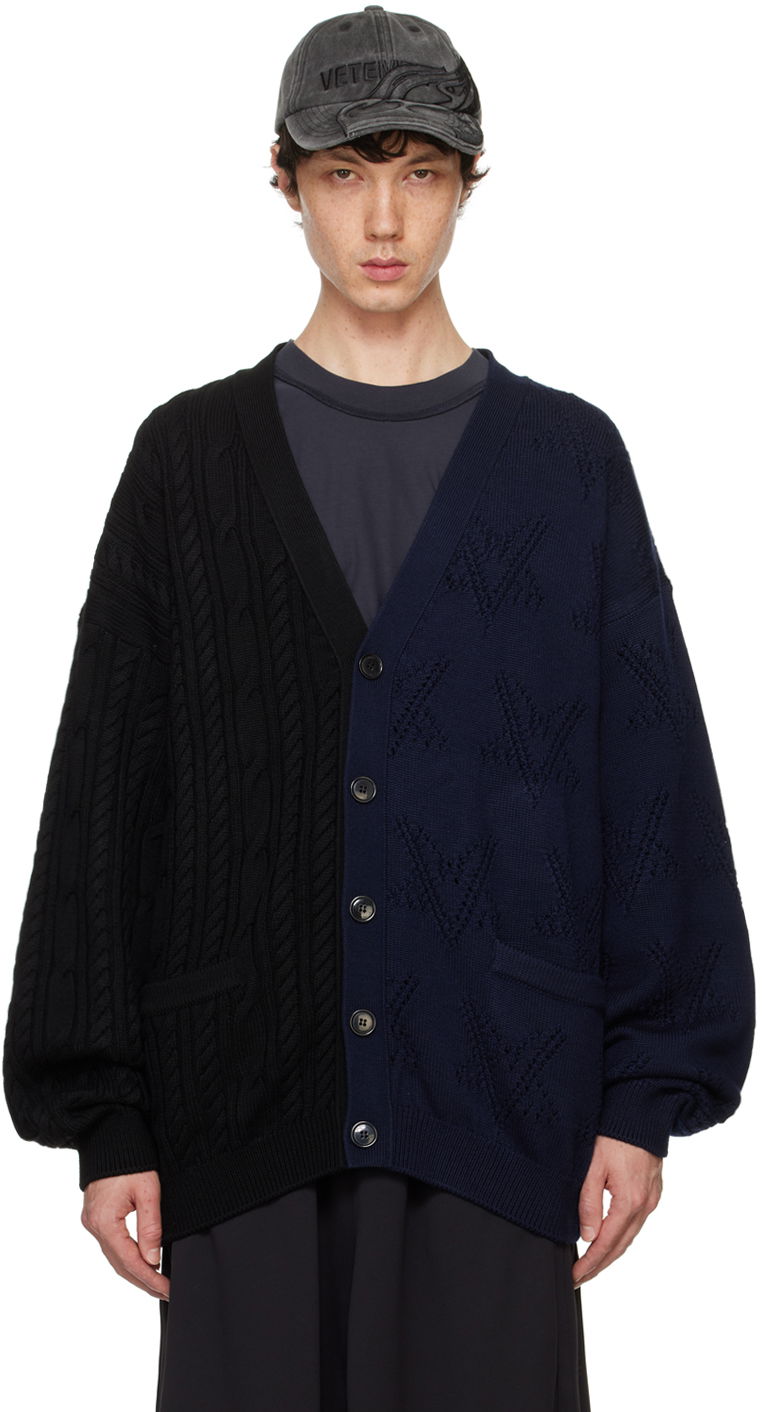 Sveter VETEMENTS Split Deconstructed Cardigan Čierna | UA65KN206B, 0