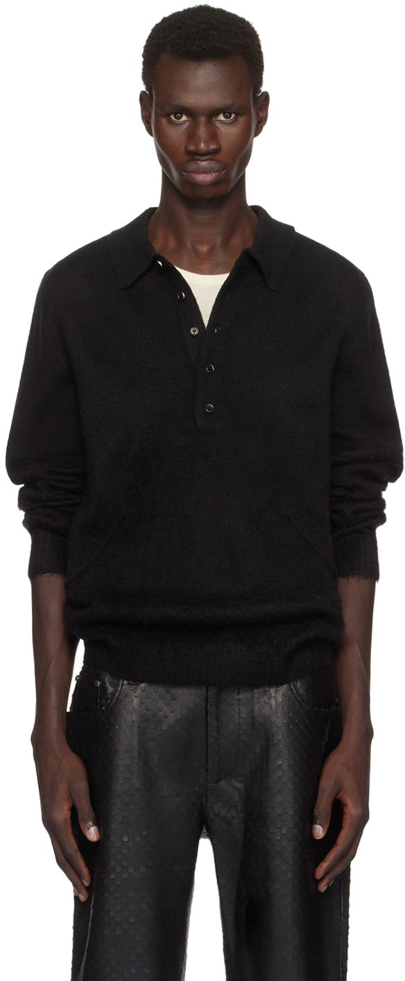 Sveter Helmut Lang Helmut Lang Brushed Polo Čierna | O06HM796, 0
