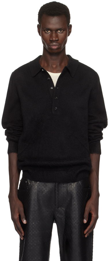 Sveter Helmut Lang Helmut Lang Brushed Polo Čierna | O06HM796, 0