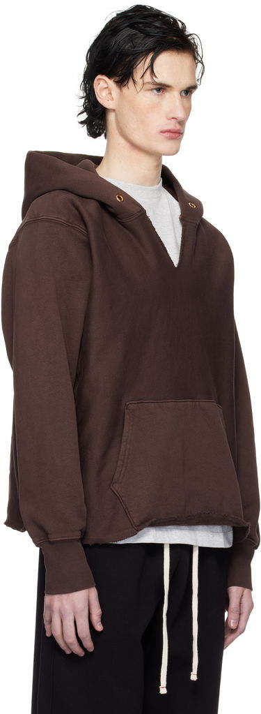 Mikina LES TIEN Heavyweight Cropped Hoodie Hnedá | CF-1091-PD, 1
