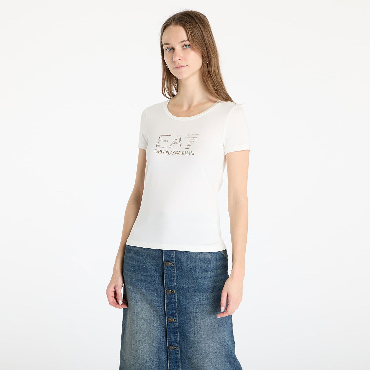 Tričko Emporio Armani EA7 Emporio Armani Women's Train Evolution Big Star T-Shirt Biela | 8NTT67TJDQZU0005, 0