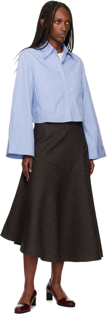 Sukňa OUR LEGACY Waltz Textured Asymmetric Flared Midi Skirt Hnedá | W4254WB, 3