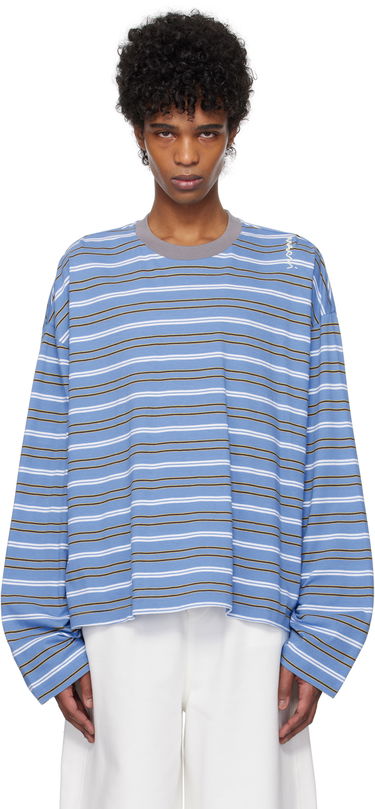 Sveter Marni Marni Striped Long Sleeve T-Shirt Modrá | HUMU0325S0 UTC452, 0