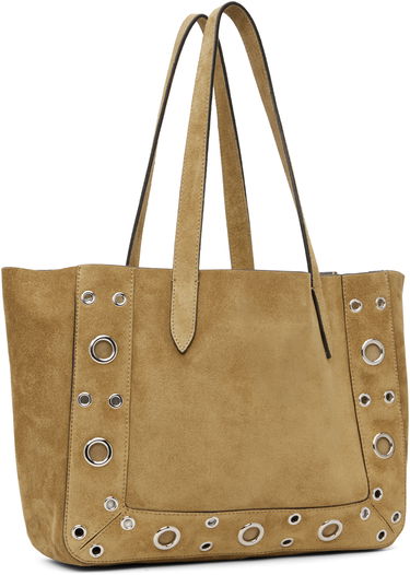 Tote bag Valentino Medium Nellcôte Suede Studded Tote Béžová | 7W2B0R88JET, 2