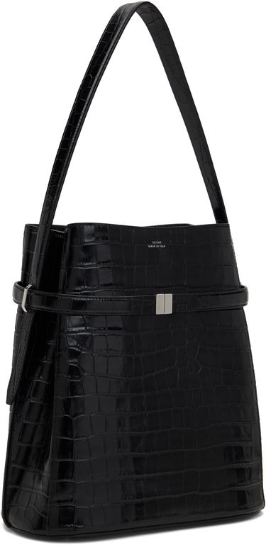 Kabelka TOTEME Totême Belted Croc-Embossed Leather Bucket Bag Čierna | 244-WAL0048-LE0076, 1