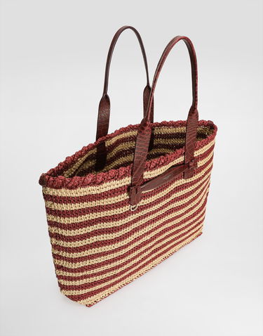Tote bag Dolce & Gabbana Dolce & Gabbana Raffia Striped Shopper Tote Červená | BM2453A9U638B509, 3
