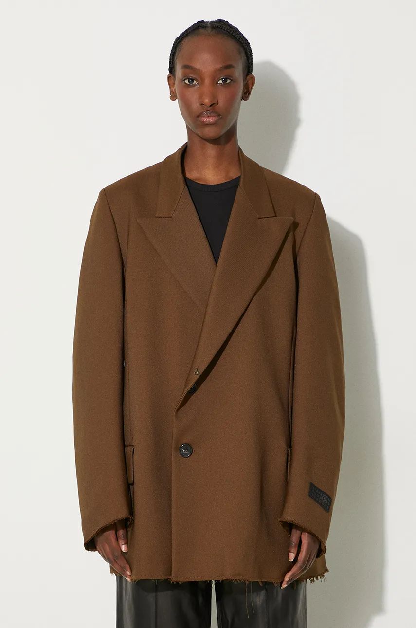 Bunda Maison Margiela Oversized Frayed Blazer Hnedá | S62BN0106.M35222, 0