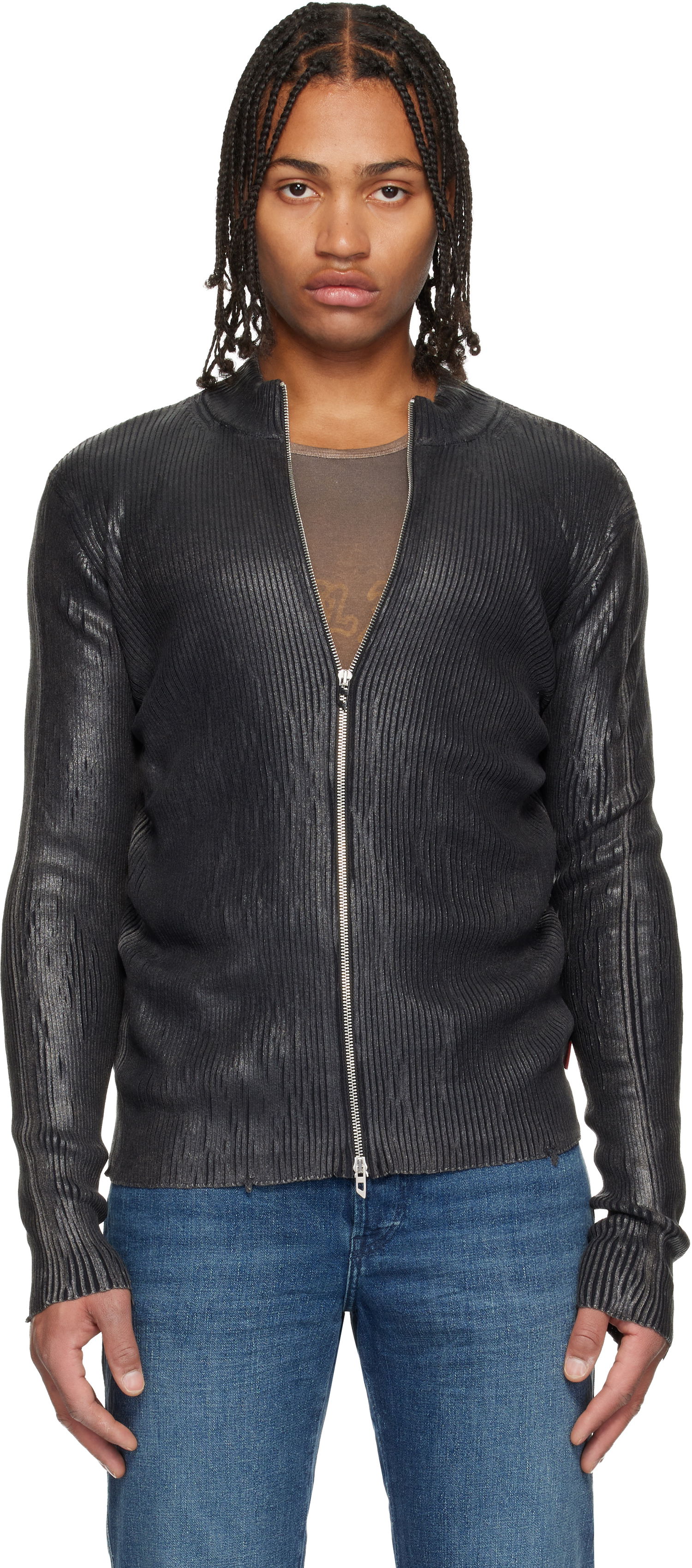 Bunda Diesel K-Dargy-D Ribbed Zip-Up Jacket Čierna | A19472-0JLBA-900A, 0