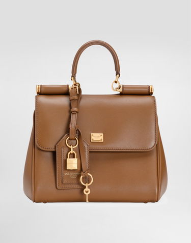 Kabelka Dolce & Gabbana Dolce & Gabbana My Sicily Plongé Calfskin Top Handle Bag Hnedá | BB7781B73218Z093, 0
