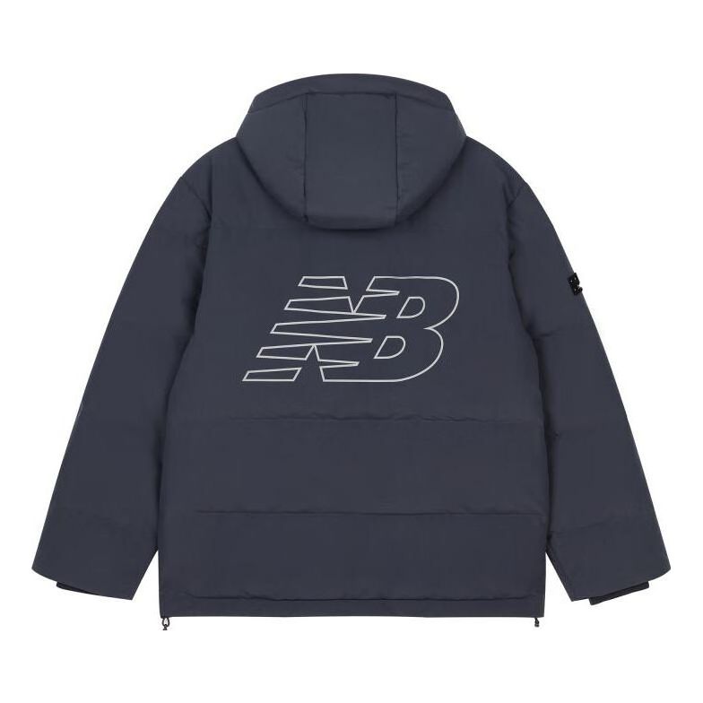 Prešívaná bunda New Balance Logo Puffer Jacket Modrá | AMJ33339-ECL