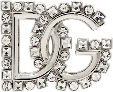 Spona Dolce & Gabbana Dolce&Gabbana Crystal-Embellished DG Logo Brooch Metalická | WPR2L1 W1111, 0