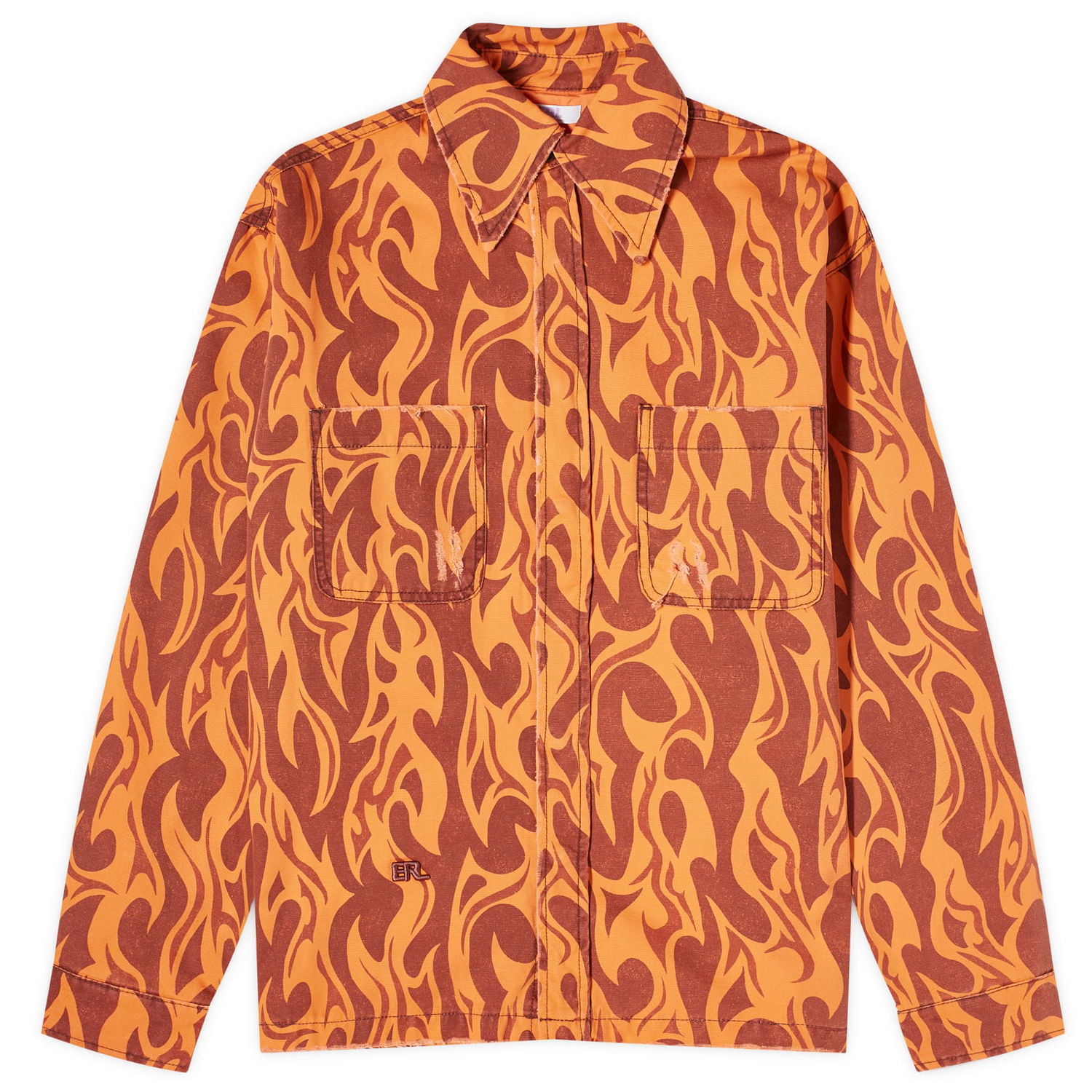 Košeľa ERL Flame Canvas Overshirt Oranžová | ERL08J012-ORN, 1