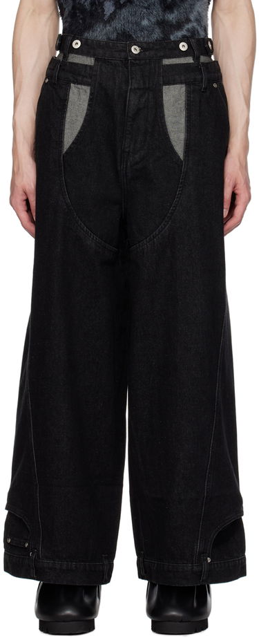 Džínsy Feng Chen Wang Feng Chen Wang Paneled Jeans Čierna | FUF16TR04, 0