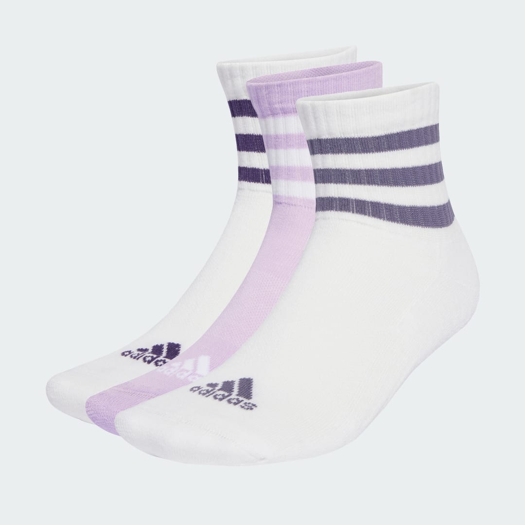 Ponožky adidas Performance 3-Stripes Cushioned Low-Cut Socks - 3 Pairs Fialová | JW2768, 0