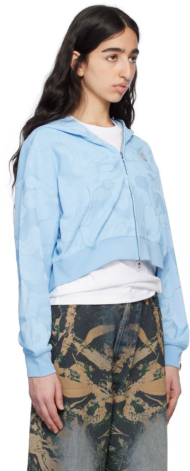 Mikina BAPE BAPE Jacquard One Point Cropped Zip Hoodie Šedá | 001ZPL302013L, 4